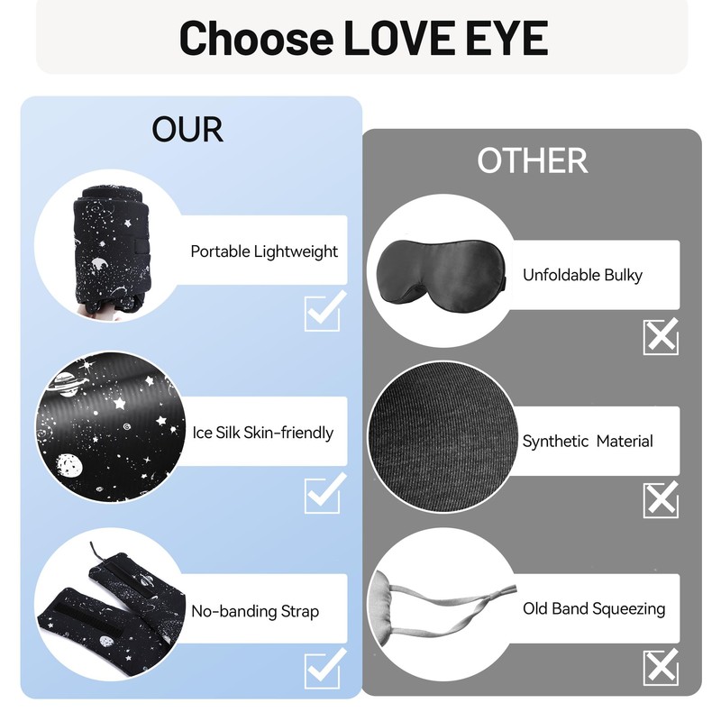 Ice Silk Sleep Mask, Sleeping Eye Mask for Luxury Sleep