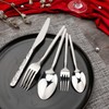30-Piece Silver Silverware Set, Hammered 18/10 Stainless Steel Flatware Set