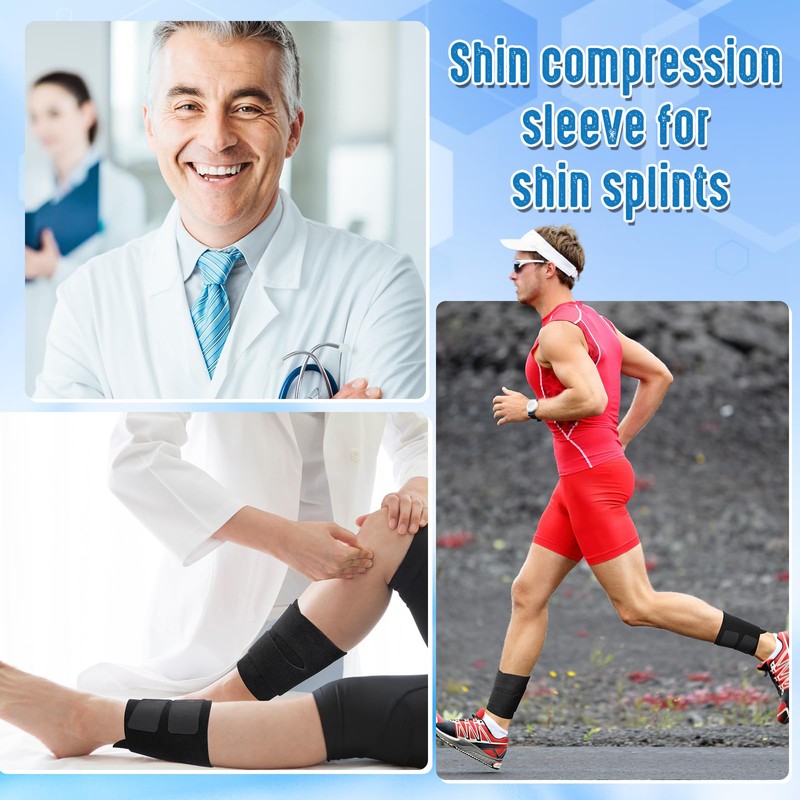 Threlaco 2 Pcs Shin Splint Compression Wrap Adjustable Shin Splints