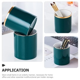 Healeved Ceramic Desk Organizer for Stationery and Makeup Brushes Capacity Pencil Holder for Office and Home Elegant Accents Tidy Storage for Your Desktop