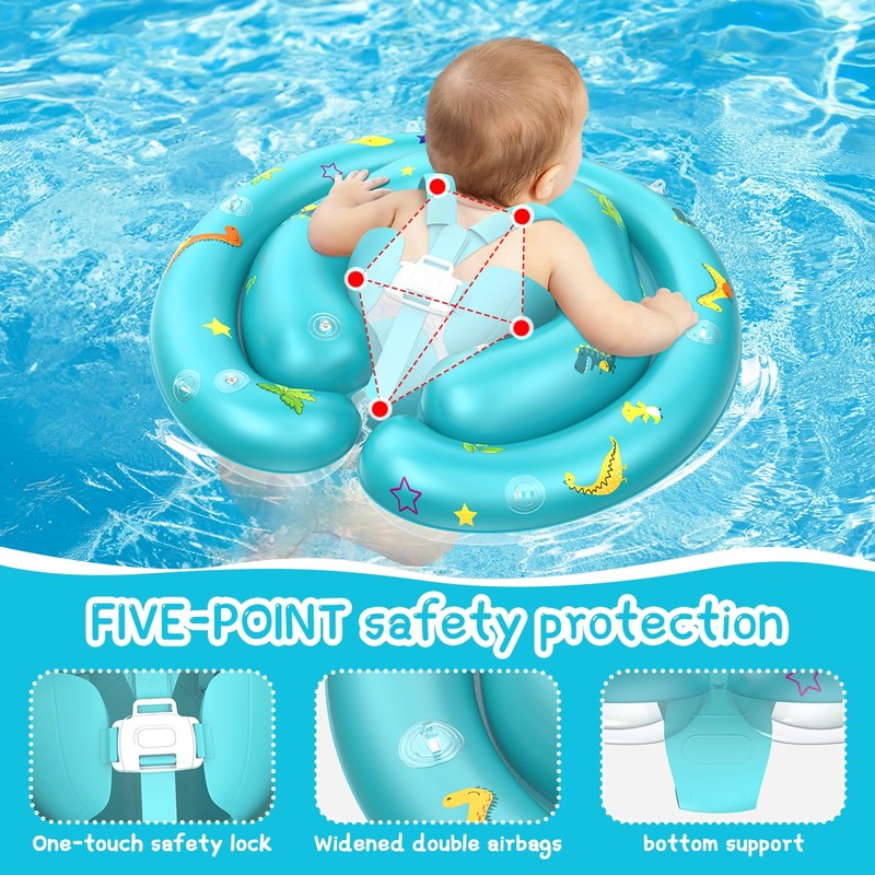 Baby Pool Float with Canopy Removable UPF50+ UV Sun Protection,Third-Generation