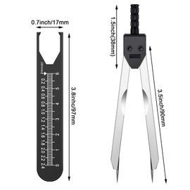 Frienda 2 Pieces EKG Caliper ECG Calipers Measuring Tool with Ruler Electrocardiogram Drafting Divider for Nursing (Black)