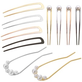 10PCS U-Shaped Hair Pins, Hair Chignon Pin U Shape Hairpins Metal Hair Fork Hair Stick Vintage Hairpin Holder Hair Clip Updo Bun Pin French Styling Hair Accessories for Woman Girls