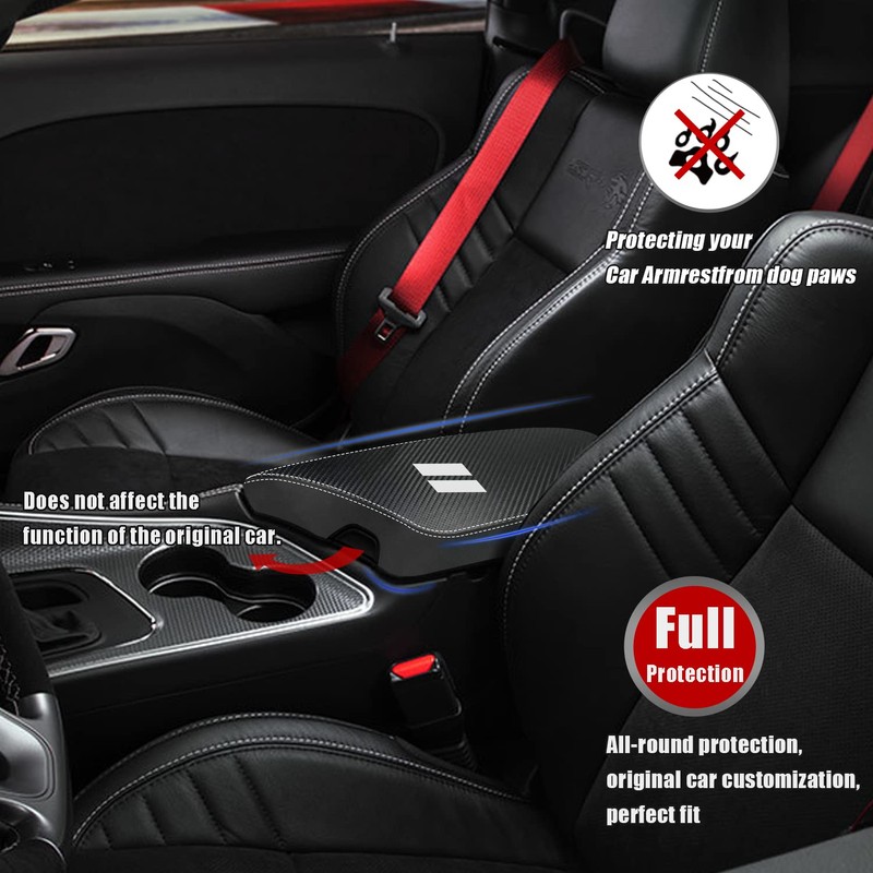 Car Center Console Armrest Cover for Dodge Challenger Accessories 2015-2018