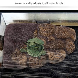 Resin Turtle Magnetic Basking Floating Island Basking Aquatic Platform Climbing Fish Tank Decor for Semi Aquatic Animals(NS-78)