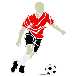 Stencils for Walls: Soccer Stencil, 6.5 x 9 inch (M) - Decorative Football Player Sport Wall Stencils for Painting Template