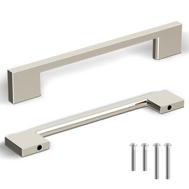 Southern Hills Brushed Nickel Cabinet Pulls - 128mm - Satin Nickel Drawer Handles, Modern Kitchen Cabinet Handles, Silver Kitchen Handles for Cabinets and Drawer Pulls, Cupboard Door Hardware
