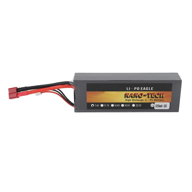 7.4V Lipo Battery 5200mAh 2S 50C Hard Case Lithium Polymer