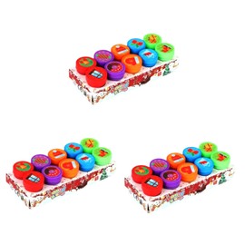 Oshhni 30x Christmas Stamps DIY Craft Creative Self Ink Funny Cute Xmas Stamps Holiday Assorted Stampers for Painting Party Favors, Style C