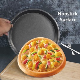 Pizza pan, 9 Inch Metallic Deep Non Stick Bakeware Dish for Oven Baking Dishes Pans Pie Tray Premium Bakeware for Kitchenware
