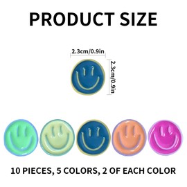 Zalizr 10 PCS Smiley Face Fridge Magnets, Colorful Cute Decorative Magnets for Refrigerator, Locker, Whiteboard, Kitchen, Office, Classroom (23 MM/0.9 in)