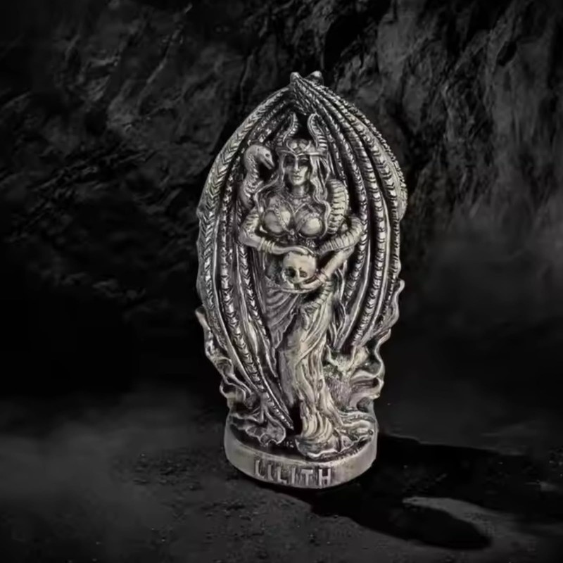 Lilith Resin Statue - Gothic Lilith Sculpture for Altars and