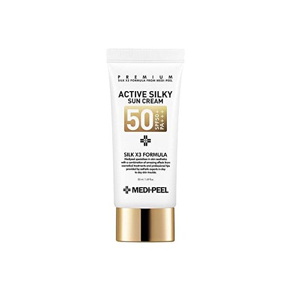 [MEDI-PEEL] Active Silky Suncream SPF50+ PA+++ 1.69 fl oz. | Premium Silk Formula, Anti-wrinkle Sunscreen | Korean Skincare, For All Skin Types