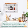 Qunclay 8 Pack Pegboard Shelf Set Wooden Shelves with Metal