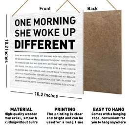 Feminist Sign Wall Decor, Feminist Women's Rights Decoration for Home Office Girl Room, Feminist Women Power Empowerment Gifts, One Morning She Woke up Different