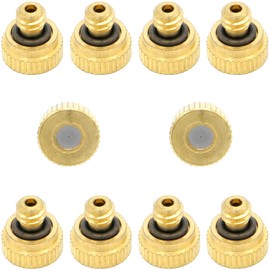 10Pcs Brass Misting Nozzle - 0.004" Orifice (0.1mm) Dia 10/24 UNC Replacement Heads for Outdoor Cooling System (0.1mm)