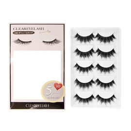 CLEAREYELASH False Eyelashes, Long Eyelashes, For Stage, Super Dense, Recitals, 3D Shape, 5 Pairs (G02 Volume Type)