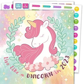 2023 Unicorn Calendar and Over 300 Planning Stickers for Kids Who Want To Plan Their Lives With Creativity and Style - 12x12 Wall Calendar