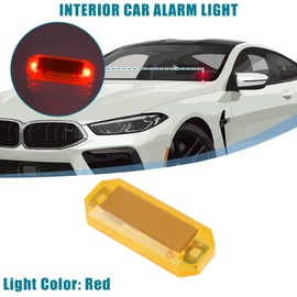 A ABSOPRO Universal Car Solar Power Simulated Dummy Alarm, Car Security Anti-Theft LED Flashing Warning Light Fake Lamp Red Shell Orange