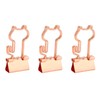 100 Pcs Binder Clips Metal Hollow Cat Shape Rose Gold
