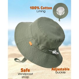 FURTALK Baby Toddler Sun Hat Kids Bucket Hat UPF50+ UV Adjustable Lightweight Breathable for Outdoor Activities