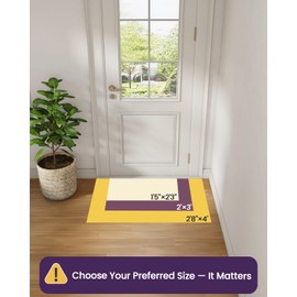 DEXI Entryway Door Mat 32x48, Non Slip Rubber Backing Inside Entry Mat, Low Profile Easy Clean Dirt Trapper Doormat for Inside Entrance Patio, Beige