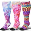 LEVSOX Wide Calf Compression Socks for Women Men Plus Size