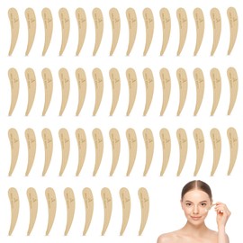 Bamboo 50-pack Cosmetic Facial Makeup Spoon Spatula Mini Makeup Spatula, Biodegradable Compostable Cosmetic Cream Spatulas Spoon, Skincare Scoop Applicator Facial Massage Beauty BPA FREE (Standard)