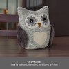 Elements Decorative Polyester Owl Door Stopper, Gray
