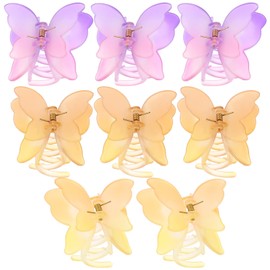 Baluue 8pcs Frosted Butterfly Hair Clips for Women and Stylish Hair Accessories for Hairstyles Random Gradient Colors for Versatile Looks