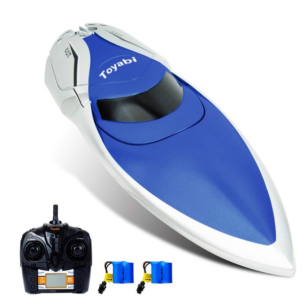 GizmoVine RC Boat High Speed (20MPH+) Remote Control Boats for Pools and Lakes with Extra Battery for Kids and Adults, 2019 Update Version (H106)
