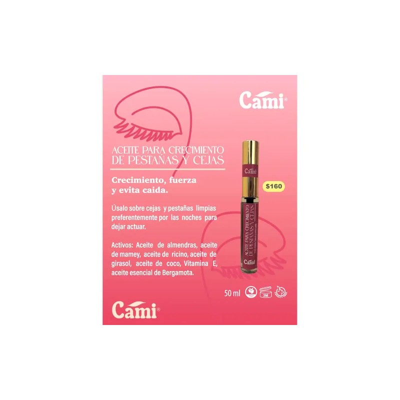 Aceite Crecimiento De Pestañas Y Cejas Marca Cami Orgánico