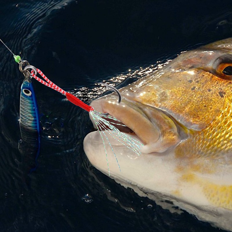 60pcs Assist Jig Fishing Hooks Kit Saltwater Jig Hooks Strong