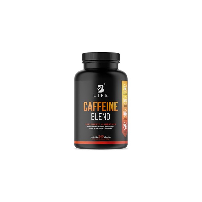 B Life Cafeína Anhidra 240 cápsulas con Melena de León
