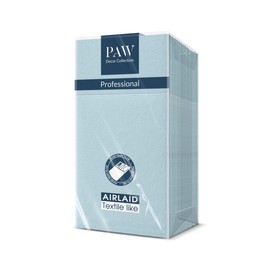 PAW - Airlaid Napkins - Fabric-Like (1/8 Pocket) I Pack of 25 I Ideal for Wedding, Christening, Communion, Birthday I High-Quality Table Decoration Fabric Napkins - Plain Blue I Monol Colour Light