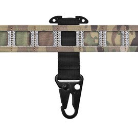 sozothy Tactical Gear Molle Clash Hook, Molle Belt Clip with Tee Mount,Tactical Snap Hook Battle Belt Accessories for Gloves Keychains(Black 6 Pack)