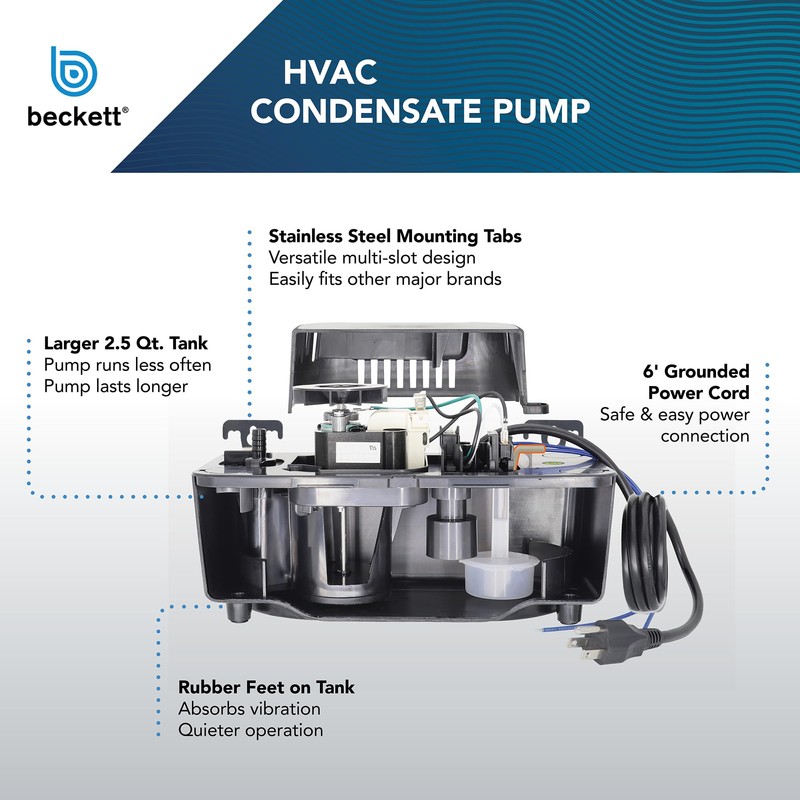 Beckett BK171UL Condensate Pump with Safety Switch, 115V, 17 ft