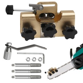 Chain Saw Sharpener Tool | Chainsaw Sharpening Jig Kit with 3 Bits | Sharpening Tool, Hand-Cranked Chain Sharpener for Chain Saws, Electric Saws