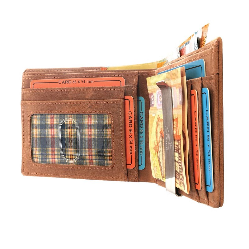 Fa.Volmer ® Genuine Leather Wallet with Money Clip / Dollar