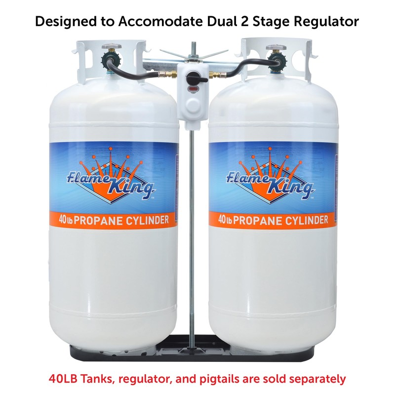 Flame King Dual RV Propane Tank Cylinder Rack for RVs