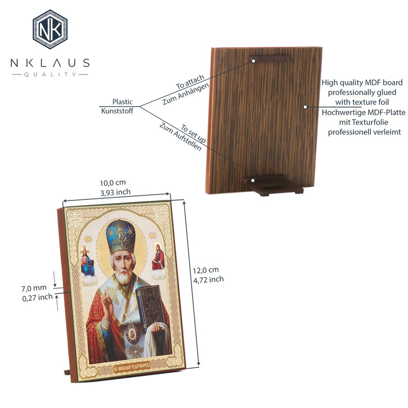 NKlaus Icon Christian Icon Wooden 10 x 12 cm Saint
