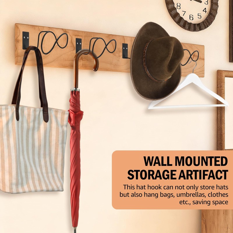 FAMIWIN 4 Pack Cowboy Hat Holder, Metal Cowboy Hat Hanger