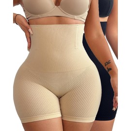 Girdle for Women Tummy Control Stomach Shapewear Girdles for Women Body Shaper for Women High Waisted Shapewear Shorts (Black Beige, 4X-Large)