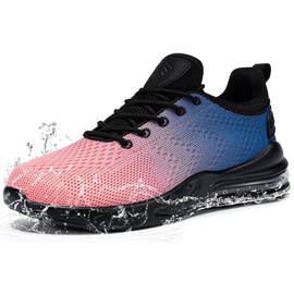 LARNMERN Womens Slip On Shoes Work Non Slip Sneakers Walking Water Resistant Zapatillas Zapatos Trabajo Food Service Chef Kitchen (8.5,Candy Pink)