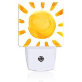 Neidius Night Light,Boho Watercolor Sun Plug-in Night Light Auto Dusk-to-Dawn Sensor Energy Efficient LED Lamp for Room Decor,Hallway,Kitchen,Bathroom,Nursery,Stairs