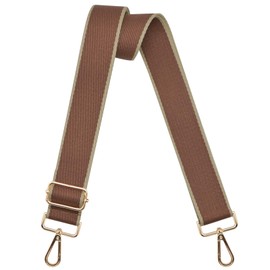 Muteffcase Purse Strap Replacement Crossbody, 1.5“ Wide Shoulder Bag Strap for Handbag, Tote Strap Adjustable - Brown/Gold