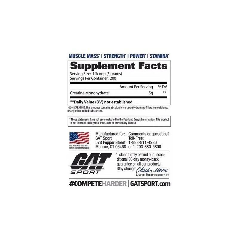 Suplemento Polvo Gat Sport Creatina 1kg