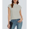 Funlingo Business Casual Tops for Women Summer Turtle Neck Chiffon