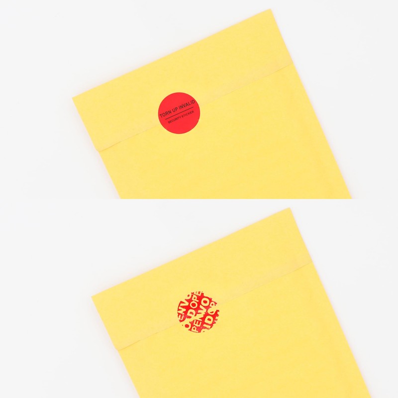 RLSYM Tamper Evident Security Labels Diameter 1 inch Rounds Red