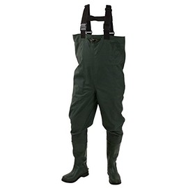 Frogg Toggs Cascades 2-ply Poly/Rubber Bootfoot Chest Wader, Cleated Outsole, Forest Green, Size 7